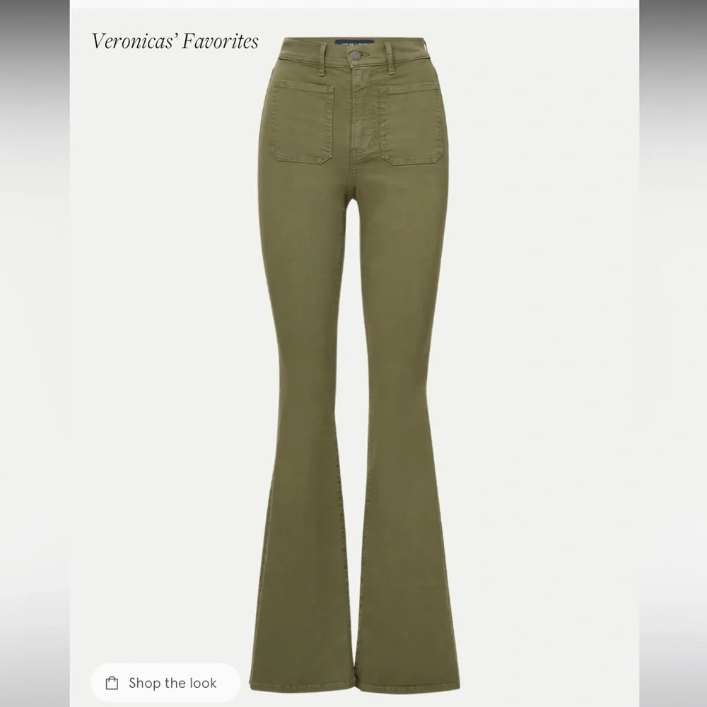 Veronica Beard Beverly Patch-Pocket Skinny Flare Twill Pant - Picture 5 of 7